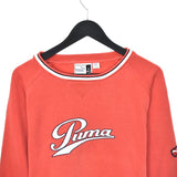Vintage Puma pullover sweatshirt windbreaker fleece track jacket in red