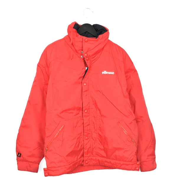 Vintage Ellesse puffer jacket track fleece longsleeve tee pullover windbreaker sweatshirt in red