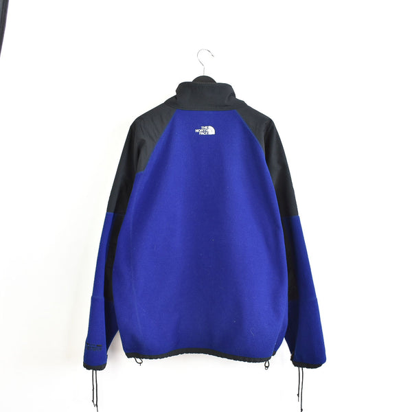 Vintage The North Face zip up tracksuit fleece track jacket trackie sweater windbreaker jumper sweatshirt pullover long sleeve in blue and black.