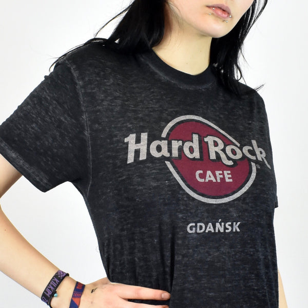 Vintage Hard Rock Cafe T shirt top blouse tee in gray