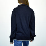 Vintage Woolrich half zip sweater pullover jumper in navy blue