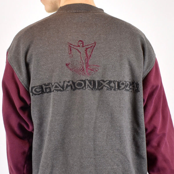 Vintage Adidas CHAMONIX 1924 First Winter Olympics sweatshirt in gray and burgundy