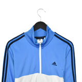 Vintage Adidas zip up tracksuit track jacket trackie sweater windbreaker jumper sweatshirt pullover long sleeve in blue and white