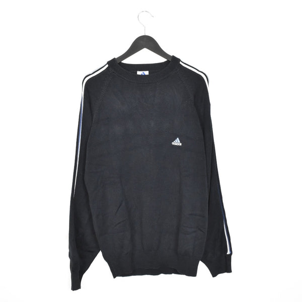 Vintage Adidas jumper sweater pullover sweatshirt top in navy and light blue