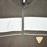 Vintage Champion zip up sweater jumper sweatshirt pullover long sleeve tracksuit trackie jacket in dark brown and white