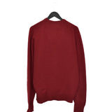Vintage Burberry wool V neck sweater sweatshirt pullover jumper hoodie in burgundy/maroon
