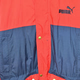 Vintage Puma puffer jacket windbreaker fleece track jacket bomber jacket in red and blue