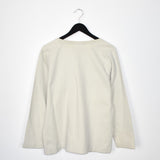 Vintage Reebok V neck sweatshirt longsleeve tee pullover jumper in white