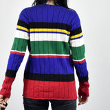 Vintage Tommy Hilfiger sweater pullover jumper in red, black, blue, white, yellow and green