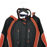 Vintage Sergio Tacchini puffer zip up jacket windbreaker tracksuit track jacket trackie sweater jumper sweatshirt pullover long sleeve in black and red