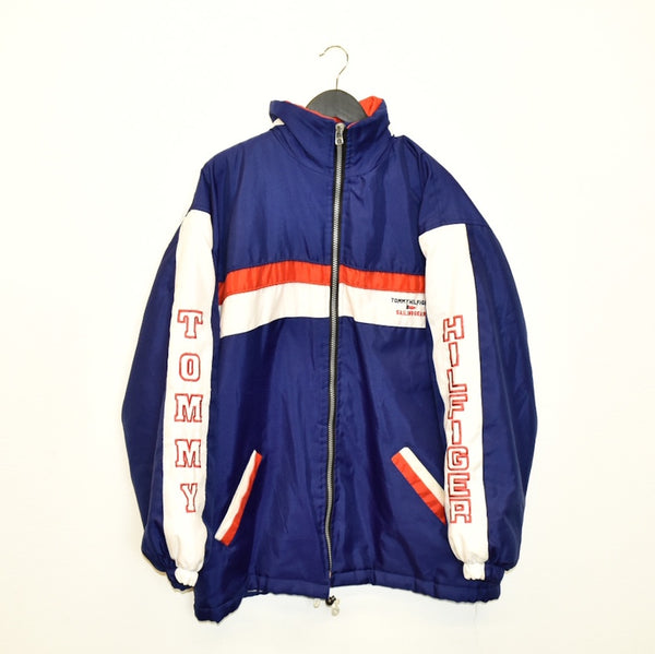 Vintage Tommy Hilfiger puffer jacket windbreaker fleece track jacket bomber jacket in blue