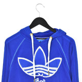 Vintage Adidas hoodie pullover sweatshirt windbreaker fleece track jacket in blue