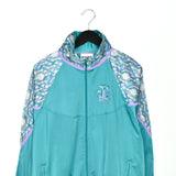 Vintage lotto track jacket zip up jumper sweatshirt sweater pullover in electric blue/green