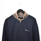 Vintage Champion zip up track jacket windbreaker sweatshirt longsleeve tee pullover jumper in dark blue and brown