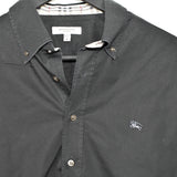 Vintage Burberry button down formal shirt long sleeve blouse top in black