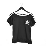 Vintage Adidas t-shirt tee blouse top in black and white
