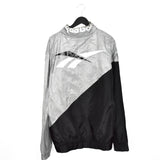 Vintage Reebok windbreaker zip up tracksuit track jacket trackie sweater jumper sweatshirt pullover long sleeve in grey and black