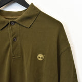 Vintage Timberland long sleeve polo hoodie pullover sweatshirt windbreaker fleece track jacket in dark green