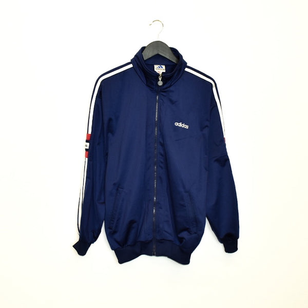 Vintage Adidas tracksuit trackie jacket zip up sweater in dark blue white and red