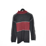 Vintage arena quarter zip up tracksuit track jacket trackie sweater jumper sweatshirt pullover long sleeve in dark grey and red