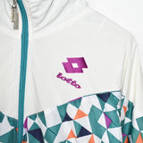 Vintage lotto track jacket longsleeve tee pullover windbreaker sweatshirt in white and electric blue
