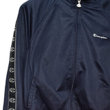 Vintage Champion zip up windbreaker tracksuit track jacket trackie sweater jumper sweatshirt pullover long sleeve in dark blue
