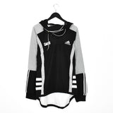 Vintage Adidas hoodie longsleeve tee pullover sweatshirt in black and grey