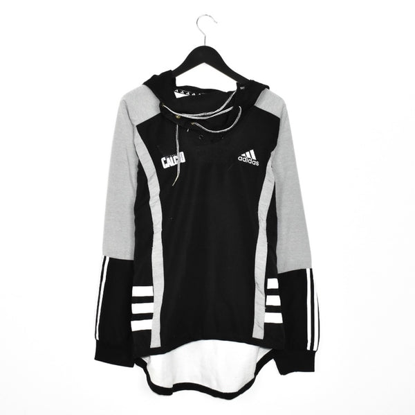 Vintage Adidas hoodie longsleeve tee pullover sweatshirt in black and grey