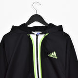 Vintage Adidas track jacket longsleeve tee pullover windbreaker sweatshirt in black and neon green
