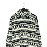 Vintage adjustable turtleneck jumper longsleeve tee pullover sweatshirt in grey