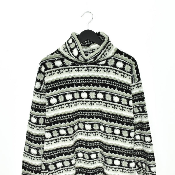 Vintage adjustable turtleneck jumper longsleeve tee pullover sweatshirt in grey