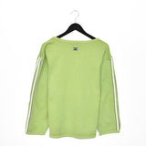 Vintage Adidas V-neck jumper pullover sweatshirt top in light green