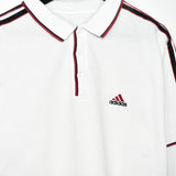 Vintage Adidas polo shirt tee blouse top in white black and maroon