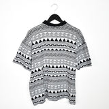 Vintage WitBoy polo shirt tee blouse top in black and grey