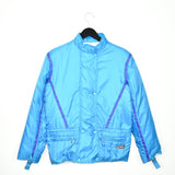 Vintage Sergio Tacchini windbreaker trench puffer jacket track coat in dark grey and orange