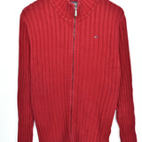 Vintage Tommy Hilfiger zipneck sweatshirt jumper sweater pullover hoodie in red