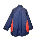 Vintage Adidas long puffer jacket windbreaker fleece track jacket bomber jacket in blue and red