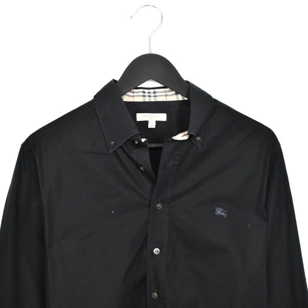 Vintage Burberry button down formal shirt long sleeve blouse top in black