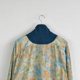 Vintage Ellesse windbreaker jacket bomber zip up track jacket fleece sweatshirt longsleeve tee pullover jumper in lighter blue, green and yellow