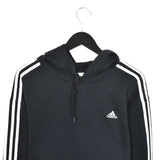 Vintage Adidas hoodie pullover sweatshirt windbreaker fleece track jacket in black and white