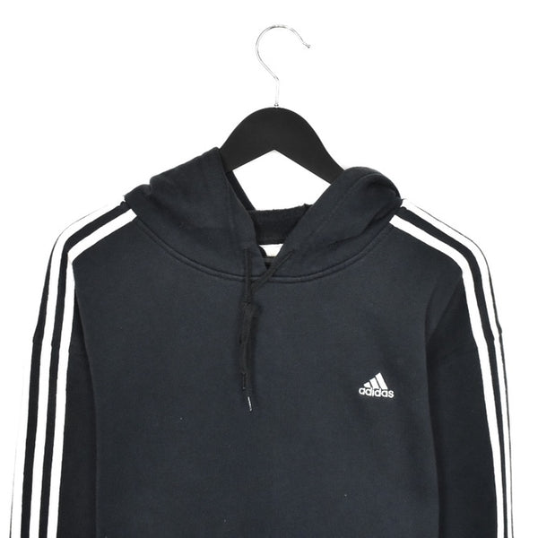 Vintage Adidas hoodie pullover sweatshirt windbreaker fleece track jacket in black and white