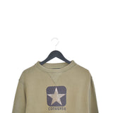 Vintage Converse longsleeve tee pullover jumper sweatshirt tracksuit hoodie in army green