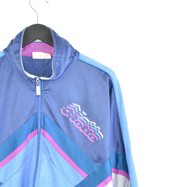 Vintage lotto tracksuit trackie jacket windbreaker jumper zip up sweater in blue, purple and white