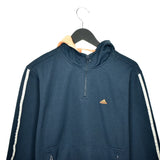 Vintage quarter zip up Adidas hoodie sweatshirt pullover jumper in navy blue