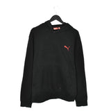 Vintage Puma hoodie pullover sweatshirt windbreaker fleece track jacket in black and red