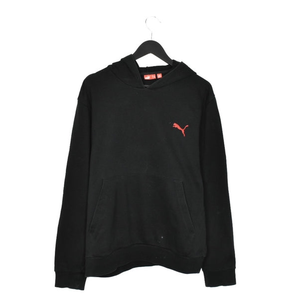 Vintage Puma hoodie pullover sweatshirt windbreaker fleece track jacket in black and red