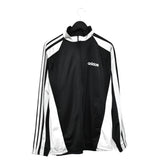 Vintage Adidas zip up windbreaker tracksuit track jacket trackie sweater jumper sweatshirt pullover long sleeve in black and grey