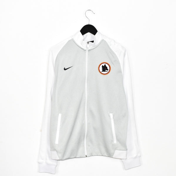 Vintage Nike windbreaker zip up tracksuit track jacket trackie sweater jumper sweatshirt pullover long sleeve in white and grey