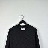 Vintage Adidas jumper pullover sweatshirt windbreaker fleece track jacket in dark grey