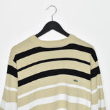 Vintage Lacoste jumper sweater pullover sweatshirt top striped in beige white and black